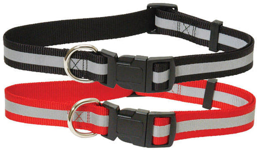 Jeffers Reflective 3/4"W Adjustable Dog Collars, 14"-22"L - Red  