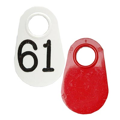 Nylon Tags - Red Blank, each  