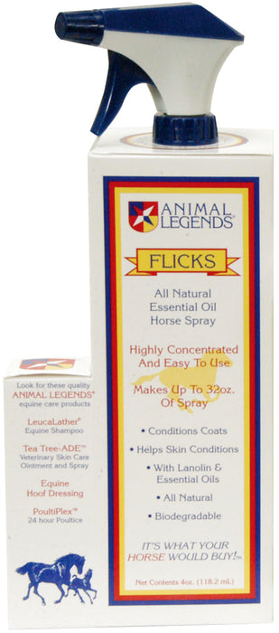 Flicks Essential Oil Spray - Flicks Essential Oil, 4 oz concentrate w/ 32 oz sprayer  