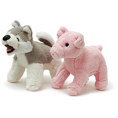 Plush Squeaky Dog Toys - Plush Dog Squeaky Toy, Gray/White  