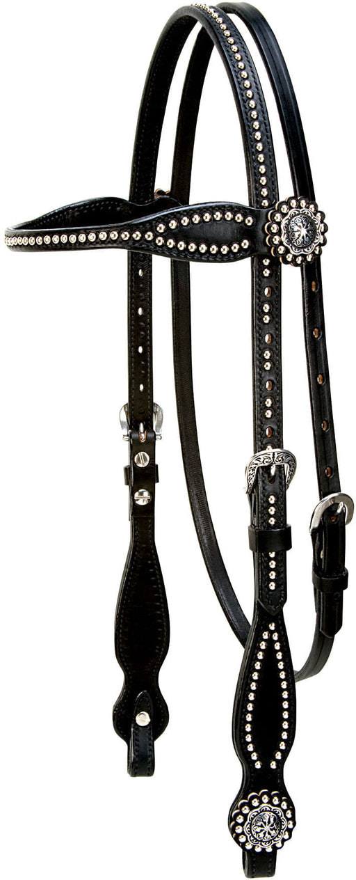 Back in Black Tack Collection - Back in Black Browband Headstall, Black Stones  