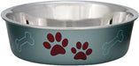 Loving Pets Bella Dog Bowl, Stainless Steel, XLarge - Pesto  