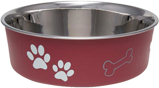 Loving Pets Bella Dog Bowl, Stainless Steel, XLarge - Merlot  