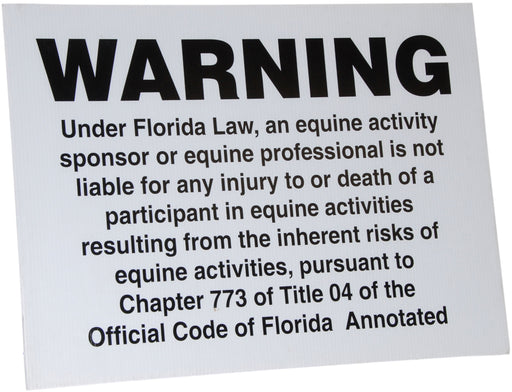 State Equine Liability Signs - Alabama / Florida / Georgia - Alabama Liability Sign  