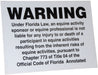 State Equine Liability Signs - Alabama / Florida / Georgia - Florida Liability Sign  