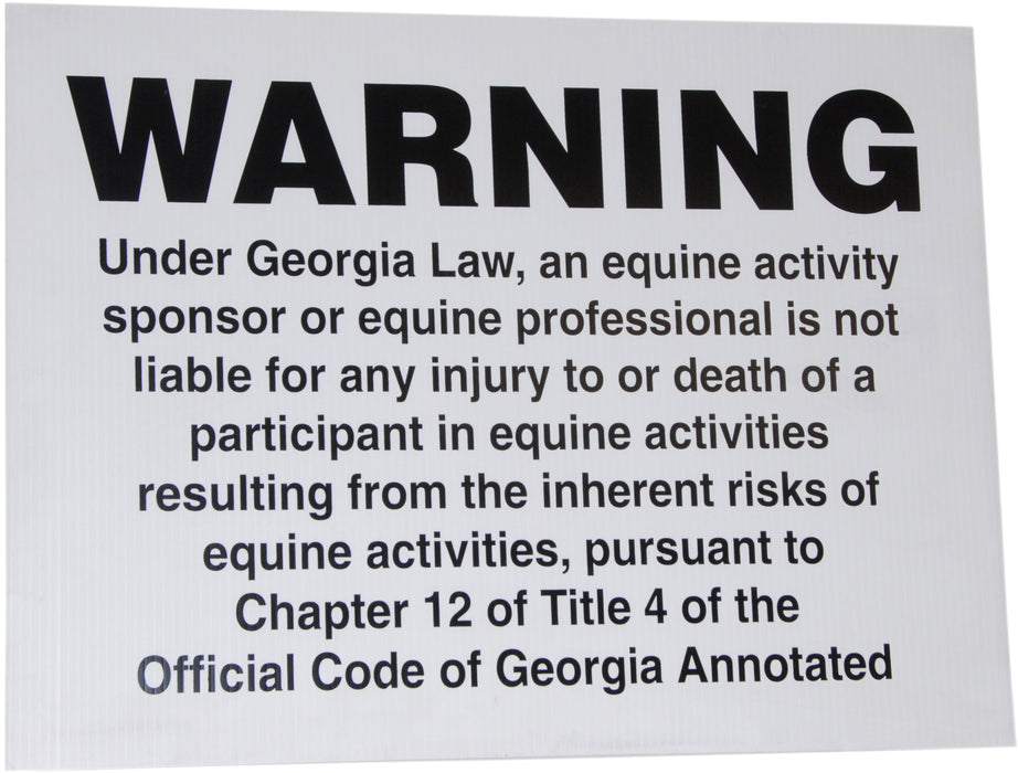 State Equine Liability Signs - Alabama / Florida / Georgia - Florida Liability Sign  