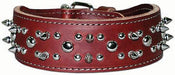 Latigo Spike & Stud Collar, 27" - Burgundy  