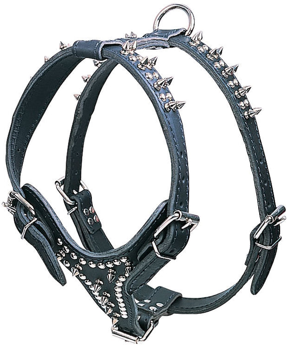 Latigo Spike & Stud Collar, 25" - Burgundy  