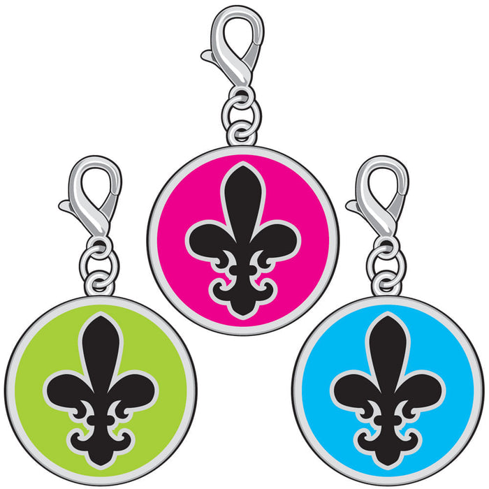 Fashion Pet Collar Charms - Pet Charm, Fleur-de-lis, Lime Green  