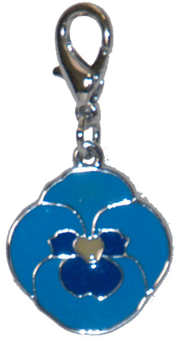 Fashion Pet Collar Charms - Pet Charm, Pansy, Turquoise  