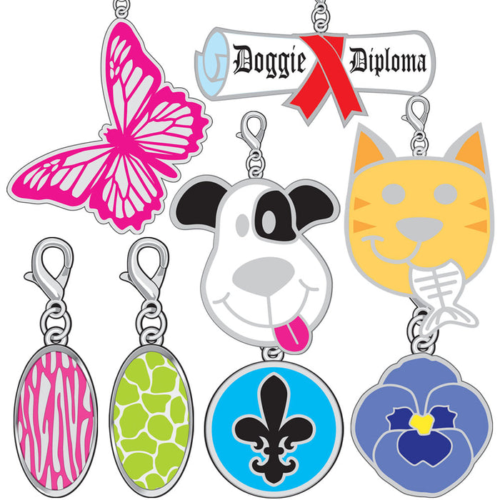 Fashion Pet Collar Charms - Pet Charm, Giraffe, Purple  