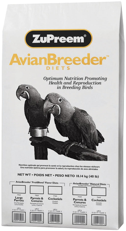 Zupreem Avian Breeder FruitBlend - AvianBreeder Parrot & Conures, 40 lb bag  