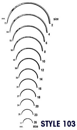 Suture Needles, Style 103 (6 pack) - Sz 4  