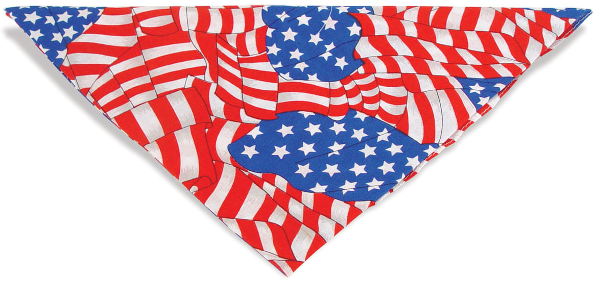 Patriotic Dog Bandanas - Patriotic Pet Bandana, Large Flags  