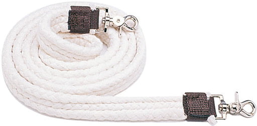 Cotton Roping Rein, 7' White - Cotton Roping Rein, white  