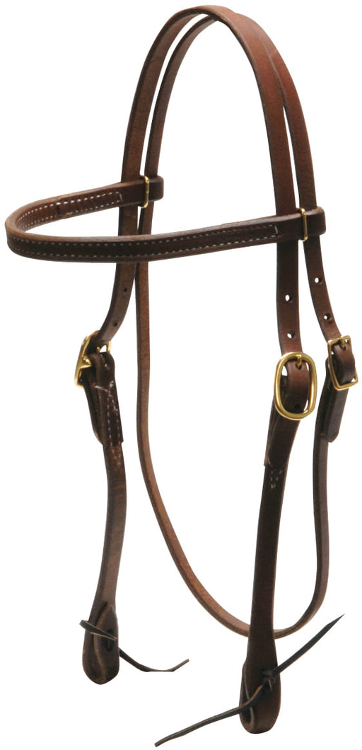 Heavy Oiled Headstall, Browband - Heavy Oiled Hermann Oak Browband Headstall  