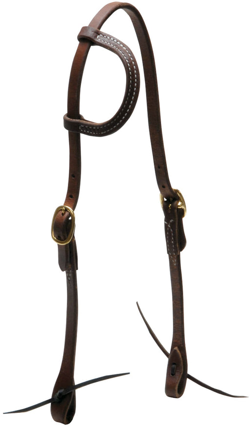 Heavy Oiled Headstall, Browband - Heavy Oiled Headstall, One-Ear  