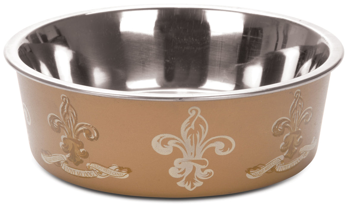 Bella Designer Dog Bowls, 1 pint - Antique Gold  