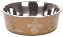 Bella Designer Dog Bowls, 1 quart - Antique Gold  