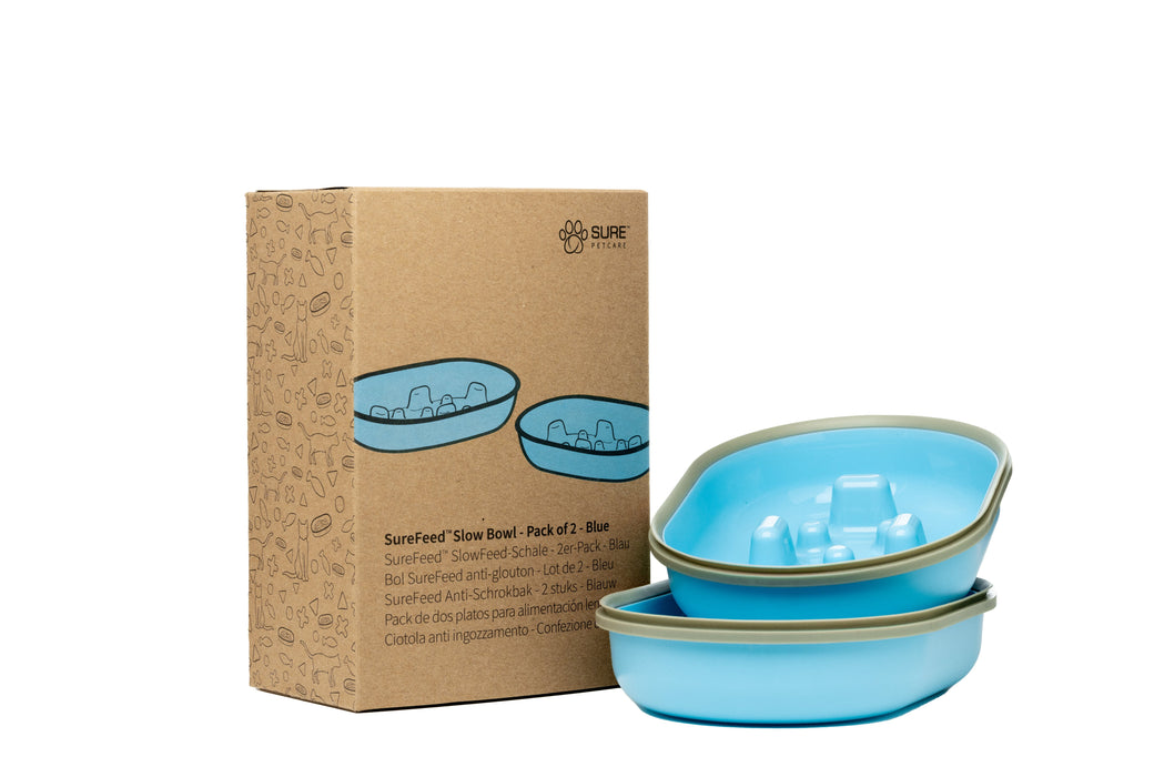 SureFeed Slow Feed Bowl, 2pk Color Blue