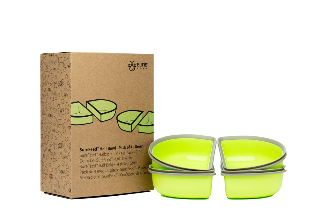 SureFeed Half Bowls, 4pk Color Green
