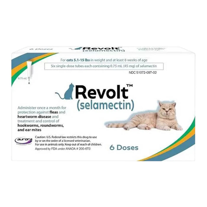 Rx Revolt (selamectin) Cat 5.1-15 lbs  6pk Size 5.1-15lbs