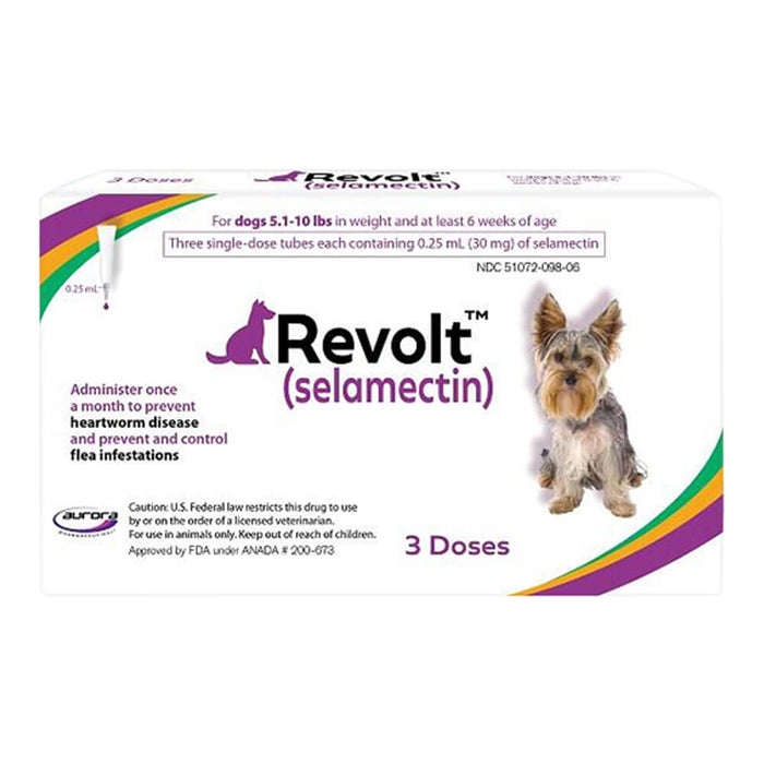 Rx Revolt (selamectin)  Dog 5.1-10 lbs  3pk Size 5.1-10lbs