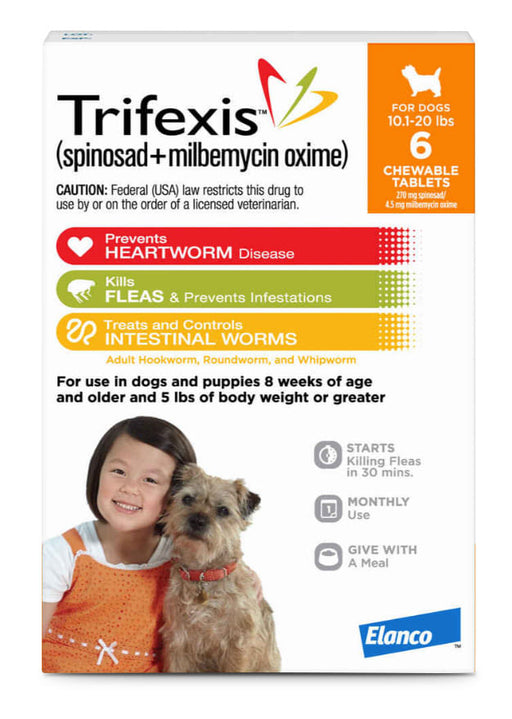 Trifexis for Dogs, 6 Chewable Tablets - Trifexis for 10.1-20 lb Dogs  