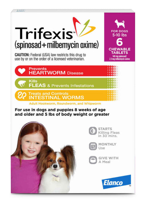 Trifexis for Dogs, 6 Chewable Tablets - Trifexis for 5-10 lb Dogs  