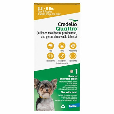 Rx Credelio Quattro Flea & Tick Chewable Tablets for Dogs