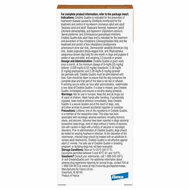 Rx Credelio Quattro Chewable Tablets for dogs,  12.1-25lbs 6 chewable tabs Size 12.1-25lbs