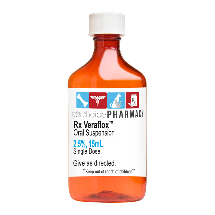 Suspensión oral Rx Veraflox, 2,5 %, 15 ml, dosis única