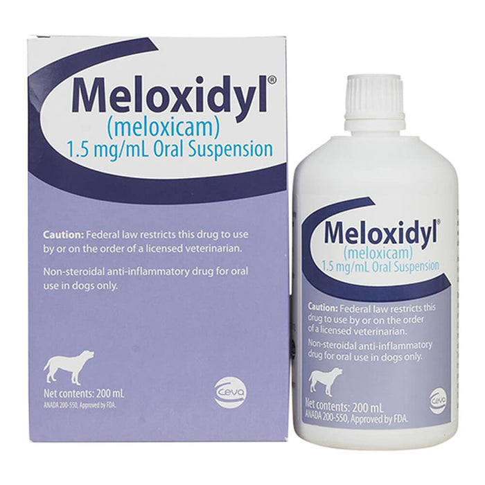 Suspensión oral de meloxicam (Rx Meloxidyl), 1,5 mg/ml, frasco de 10 ml