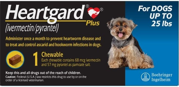 Rx Heartgard Plus Chewable, 1 Chew - Rx Heartgard Plus Chewable, 0-25 lb x 1 Tablet  