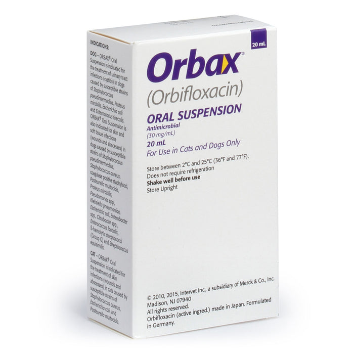 Rx Orbax (orbifloxacin) Oral Suspension for Dogs & Cats, 20mL Bottle