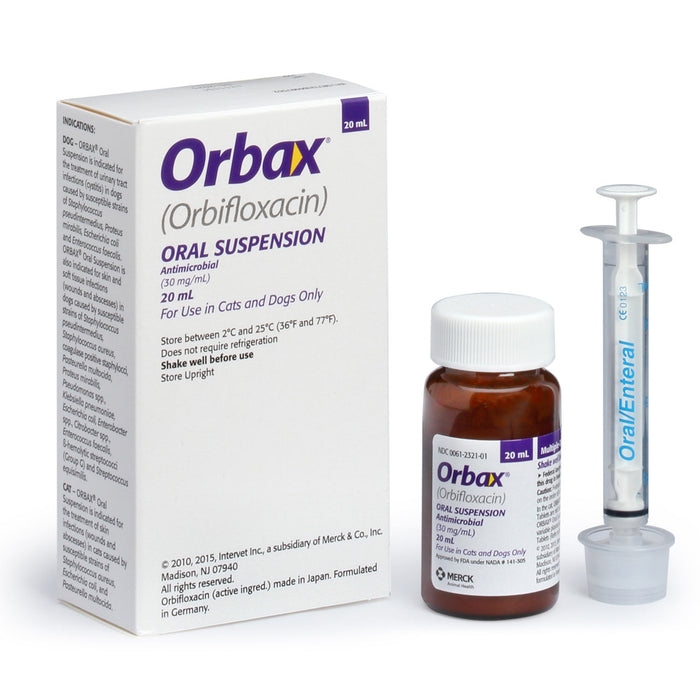 Rx Orbax (orbifloxacin) Oral Suspension for Dogs & Cats, 20mL Bottle