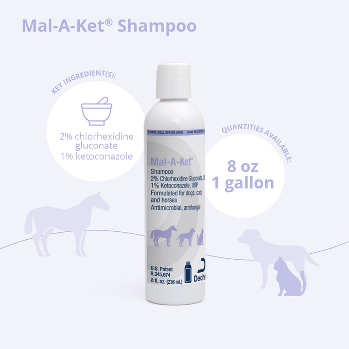 Mal-A-Ket Medicated Ketoconazole Chlorhexidine Shampoo for Horses, Dogs & Cats