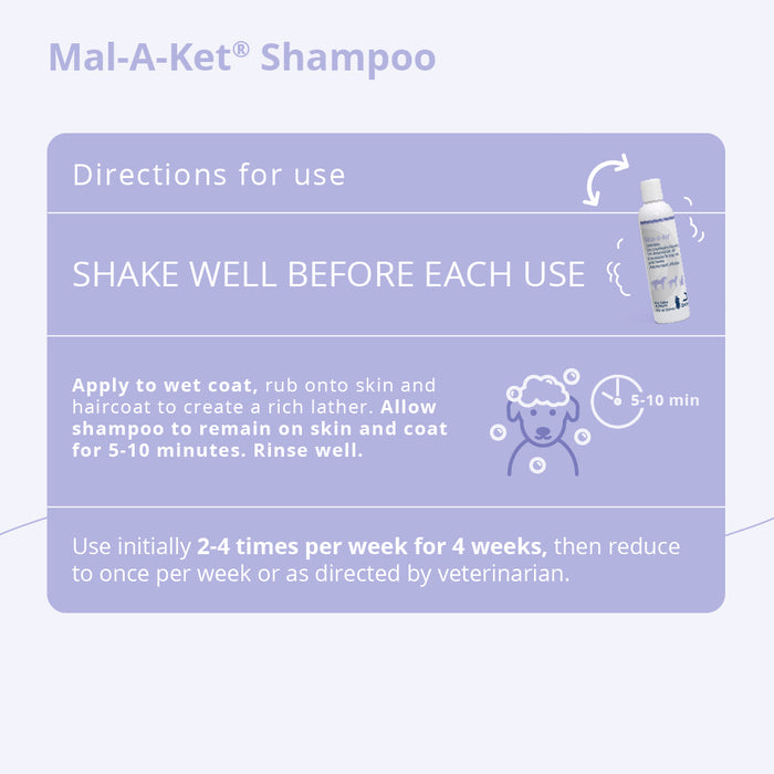 Mal-A-Ket Medicated Ketoconazole Chlorhexidine Shampoo for Horses, Dogs & Cats