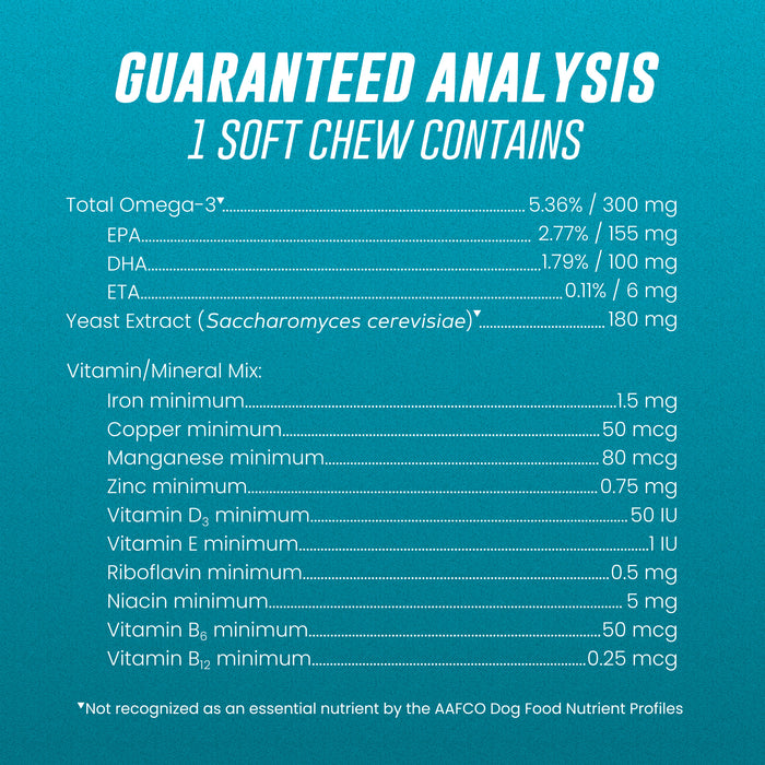 Nutramax Welactin Daily Omega-3 Supplement For Dogs, 60 Soft Chews