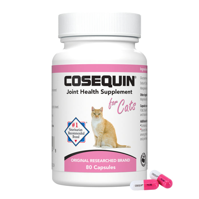 Suplemento para la salud de las articulaciones de gatos Nutramax Cosequin, con glucosamina y condroitina, 80 cápsulas