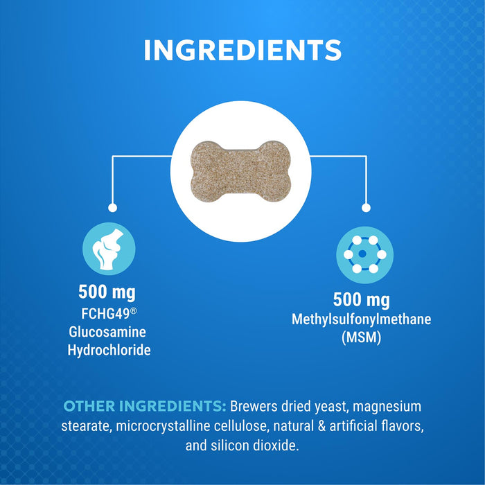 Suplemento para la salud de las articulaciones de Nutramax Cosequin de potencia estándar para perros, con glucosamina y MSM