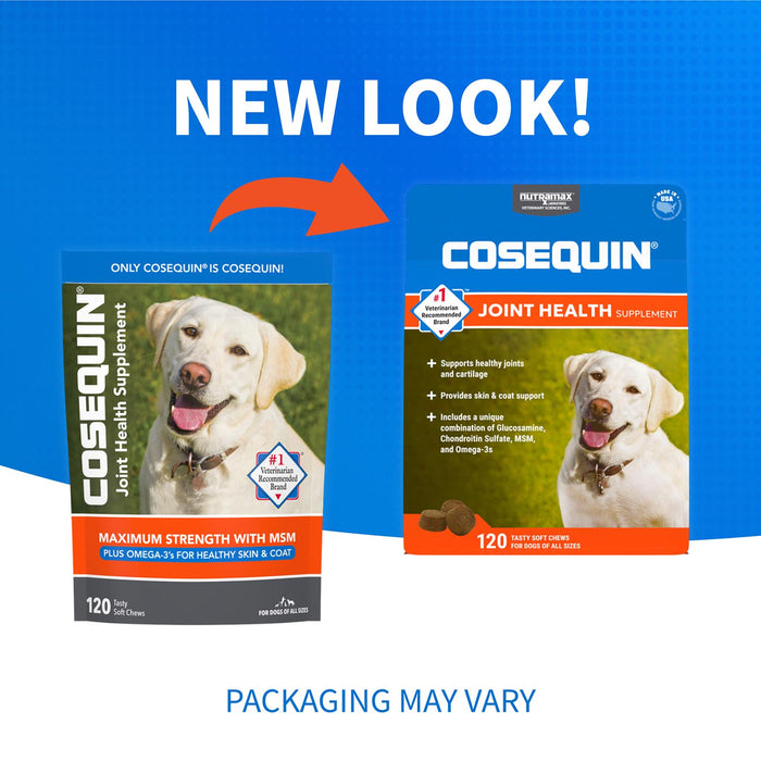 Nutramax Cosequin Joint Health Supplement for Dogs - With Glucosamine, Chondroitin, MSM, and Omega-3's