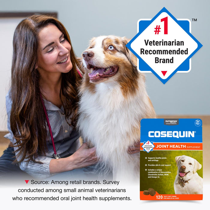 Nutramax Cosequin Joint Health Supplement for Dogs - With Glucosamine, Chondroitin, MSM, and Omega-3's