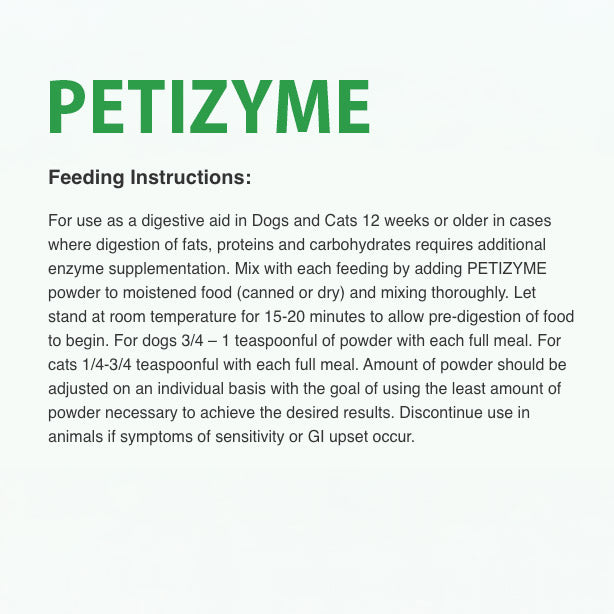PETIZYME Digestive Aid Powder for Dogs and Cats, 12 oz