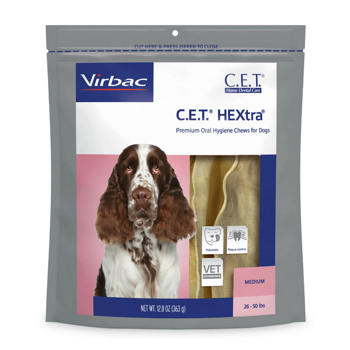 Masticables de higiene bucal Virbac CET HEXtra Premium para perros, 30 unidades