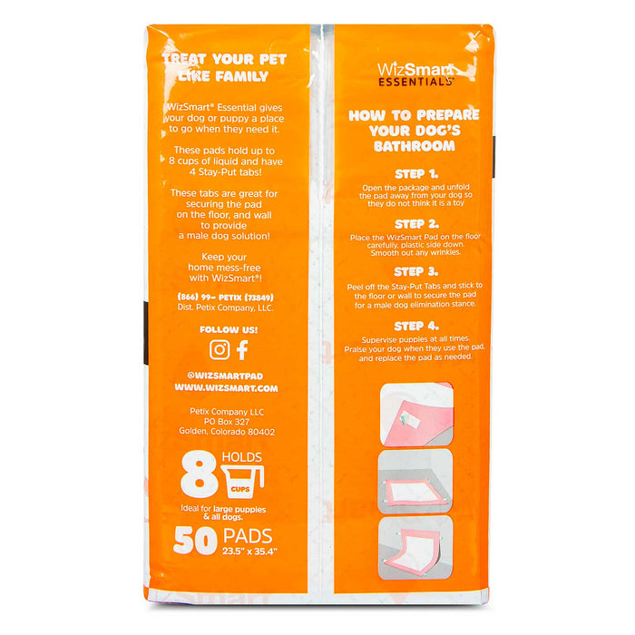 WizSmart Essentials Pads with Charcoal, XL, 50 ct