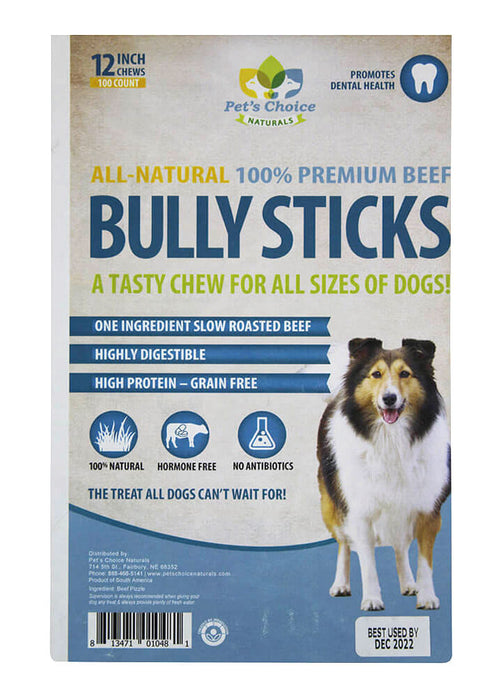 12" Premium Bully Sticks - 100 Count  