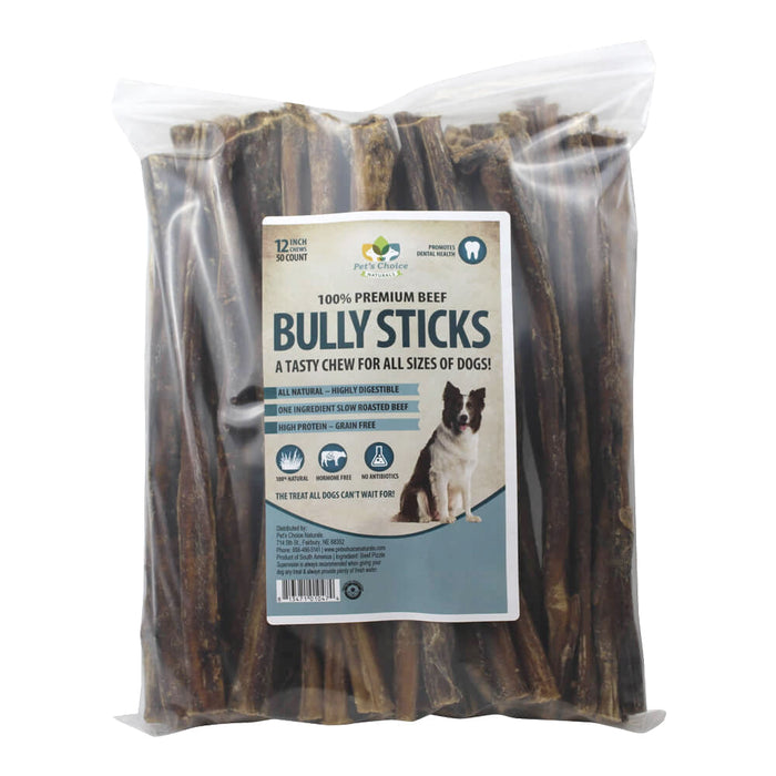 12" Premium Bully Sticks - 50 Count  