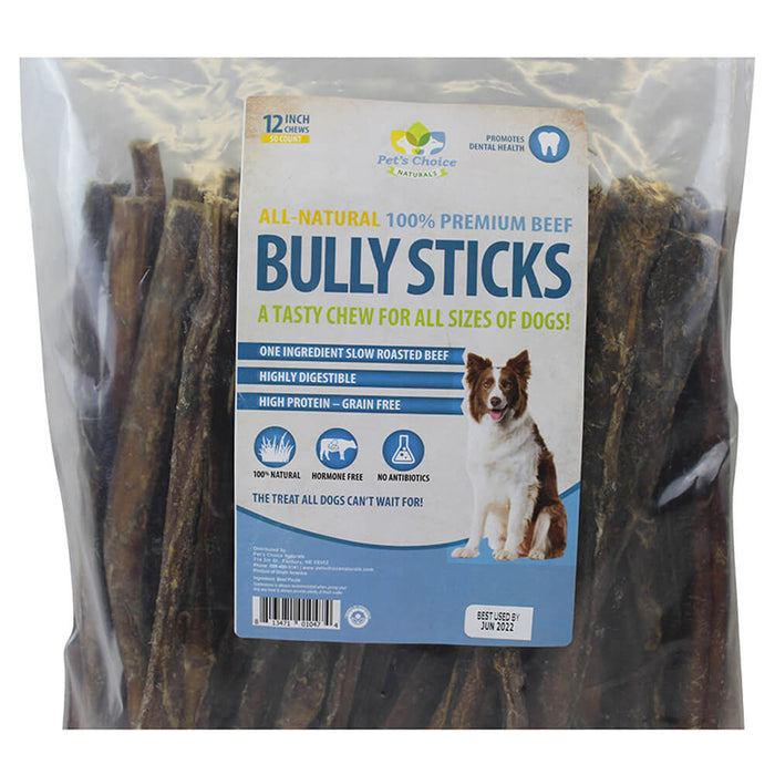 12" Premium Bully Sticks - 50 Count  