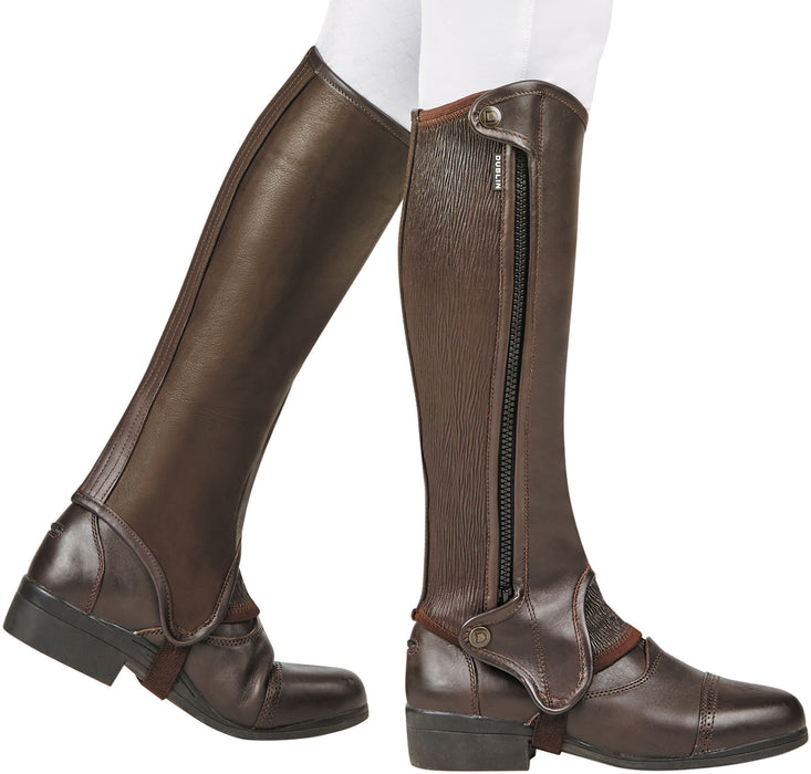 Dublin Evolution Side Zip Half Chaps, Brown - XSmall/Tall  